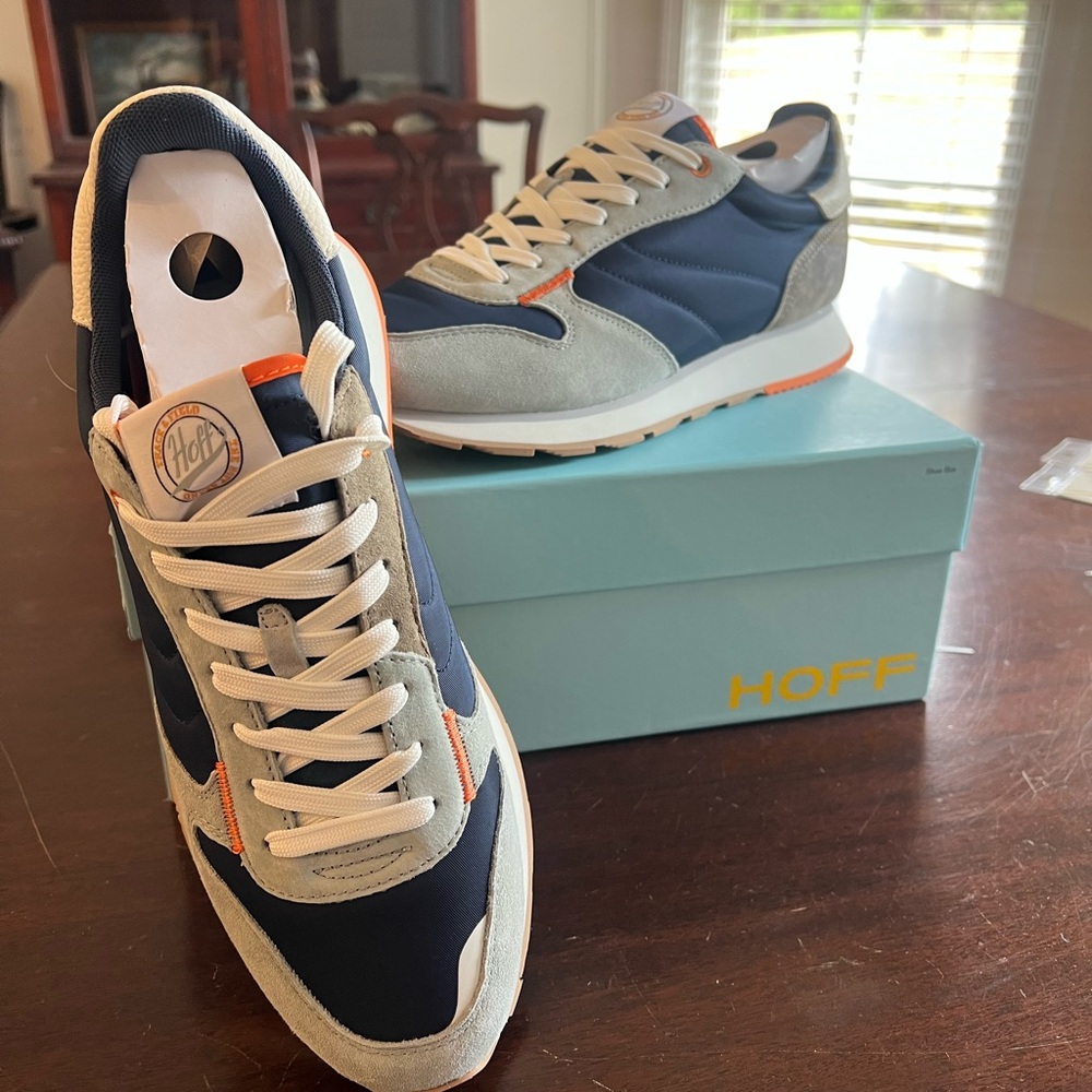 Men's Navy and Gray Sneakers